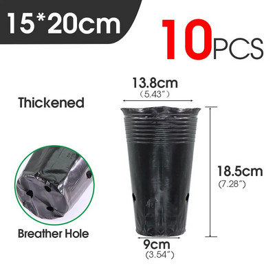 Kõrge paks puukooli kasvukott, must plastikust hingav taimepott aiapuuaia tsitrusviljade seemikute istutamiseks siirdamiseks