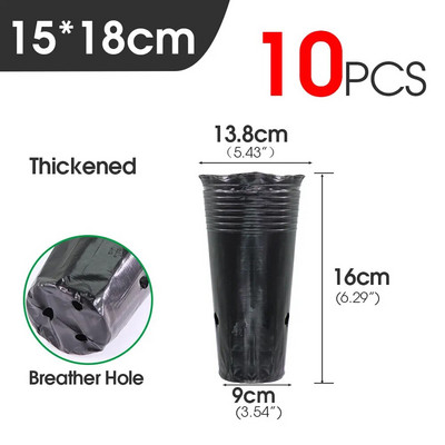 Kõrge paks puukooli kasvukott, must plastikust hingav taimepott aiapuuaia tsitrusviljade seemikute istutamiseks siirdamiseks