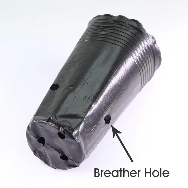 Kõrge paks puukooli kasvukott, must plastikust hingav taimepott aiapuuaia tsitrusviljade seemikute istutamiseks siirdamiseks