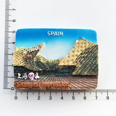 Kreativno kinesko poznato slikovito mjesto Magnet za hladnjak Osobnost 3D magnetske naljepnice za hladnjak Putni suveniri Magneti za hladnjak