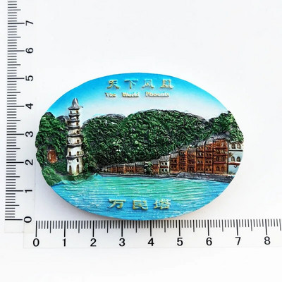 Kreativno kinesko poznato slikovito mjesto Magnet za hladnjak Osobnost 3D magnetske naljepnice za hladnjak Putni suveniri Magneti za hladnjak