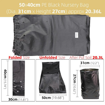 10PCS PE vrećica za uzgoj biljaka Posude za sadnice s rupama za disanje za vrtne rasadnike, povrće, sadnice cvijeća Vreće za uzgoj sadnica