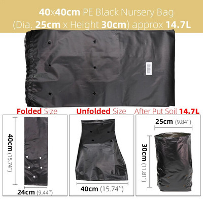 10PCS PE vrećica za uzgoj biljaka Posude za sadnice s rupama za disanje za vrtne rasadnike, povrće, sadnice cvijeća Vreće za uzgoj sadnica