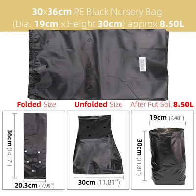 10PCS PE vrećica za uzgoj biljaka Posude za sadnice s rupama za disanje za vrtne rasadnike, povrće, sadnice cvijeća Vreće za uzgoj sadnica