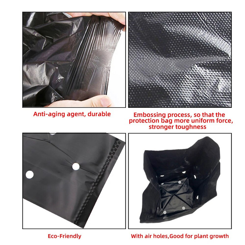 10PCS PE vrećica za uzgoj biljaka Posude za sadnice s rupama za disanje za vrtne rasadnike, povrće, sadnice cvijeća Vreće za uzgoj sadnica