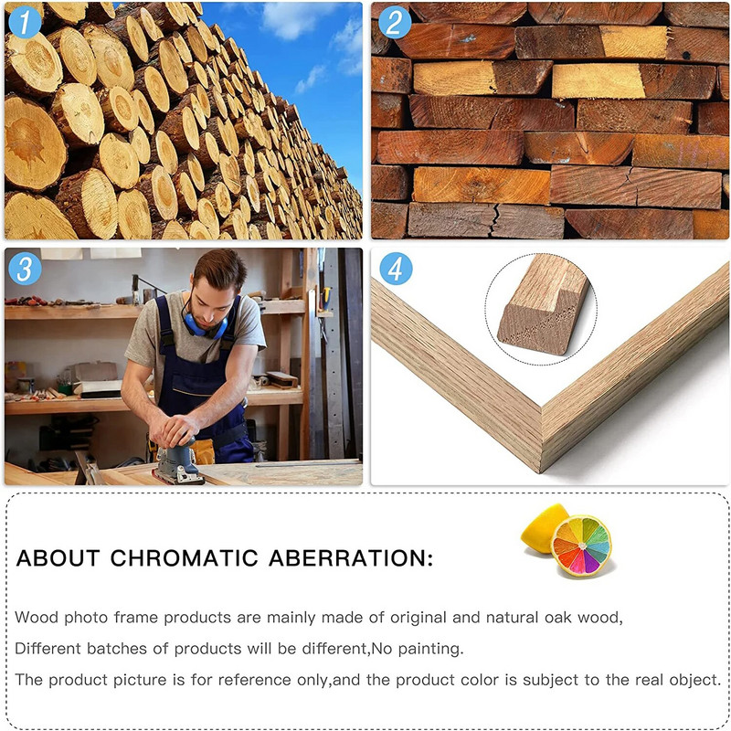 Dabīga ozola masīvkoka gleznu rāmis interjera dekorēšana foto rāmji attēliem Sienas piekarināmais attēlu rāmis Taisnstūra rāmis