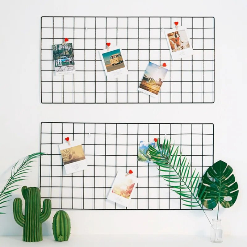 Iron Nordic Home Seinahoidiku sisestused Dekoratsioon Võre Dekor Fotoraam Postkaart DIY Seinakunsti näidik Hoiu Riiul Riiul Korraldaja SW