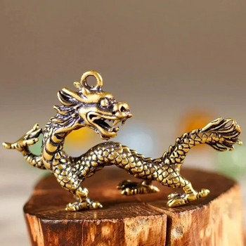1 брой животно фън шуй ретро декорация месингова статуя на дракон богатство просперитет висулка в китайски стил