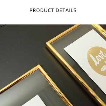 Модерна фоторамка за снимки Светла луксозна скандинавска проста метална черна сребърна златна рамка за плакат Направи си сам Настолен дисплей Домашен декор