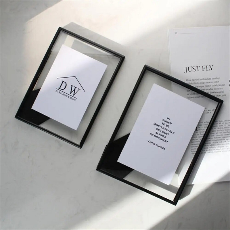Moodne pildiraam Hele Luksuslik Põhjamaade Lihtne Metall Must Hõbedane Kuldne DIY Plakatiraam Lauaekraan Kodukaunistus