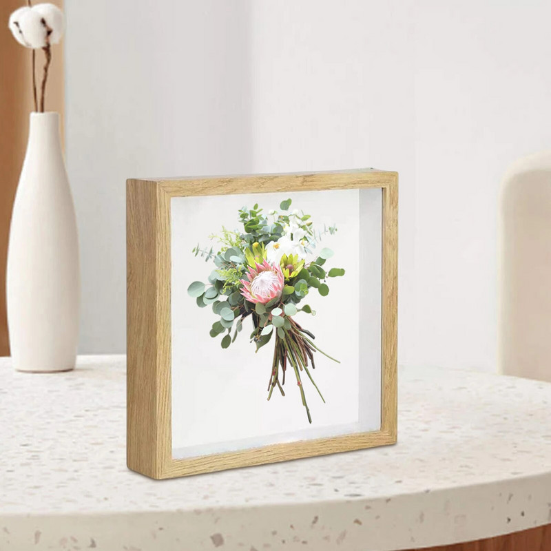 Okvir za fotografije Okvir za slike Veleprodaja Trodimenzionalni okvir od suhog cvijeća Dekor za stol Drveni zidni leptir Ručno izrađeni Diy Craf