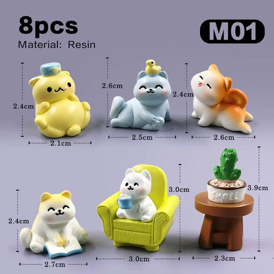 2023 Nova slatka mačka Biljna sofa figurica Diy Pejzaž Kućni Kawaii Dekor sobe Minijaturni vilinski vrtni ukrasni dodaci Moderni