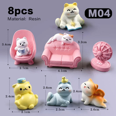 2023 Nova slatka mačka Biljna sofa figurica Diy Pejzaž Kućni Kawaii Dekor sobe Minijaturni vilinski vrtni ukrasni dodaci Moderni