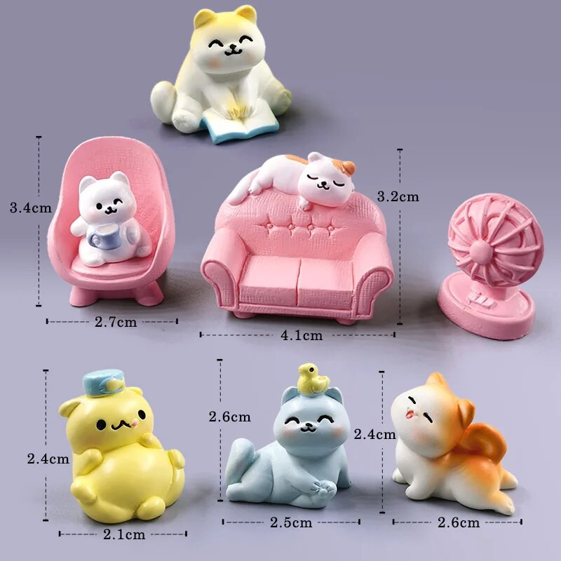 2023 Nova slatka mačka Biljna sofa figurica Diy Pejzaž Kućni Kawaii Dekor sobe Minijaturni vilinski vrtni ukrasni dodaci Moderni