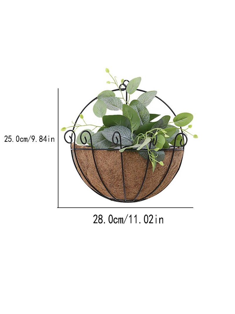 Lonac za cvijeće Željezo Kokos DIY Vrtne viseće žardinjere Zidne košare Lonac Poluokrugli držač za biljke Kutija Dekoracija doma