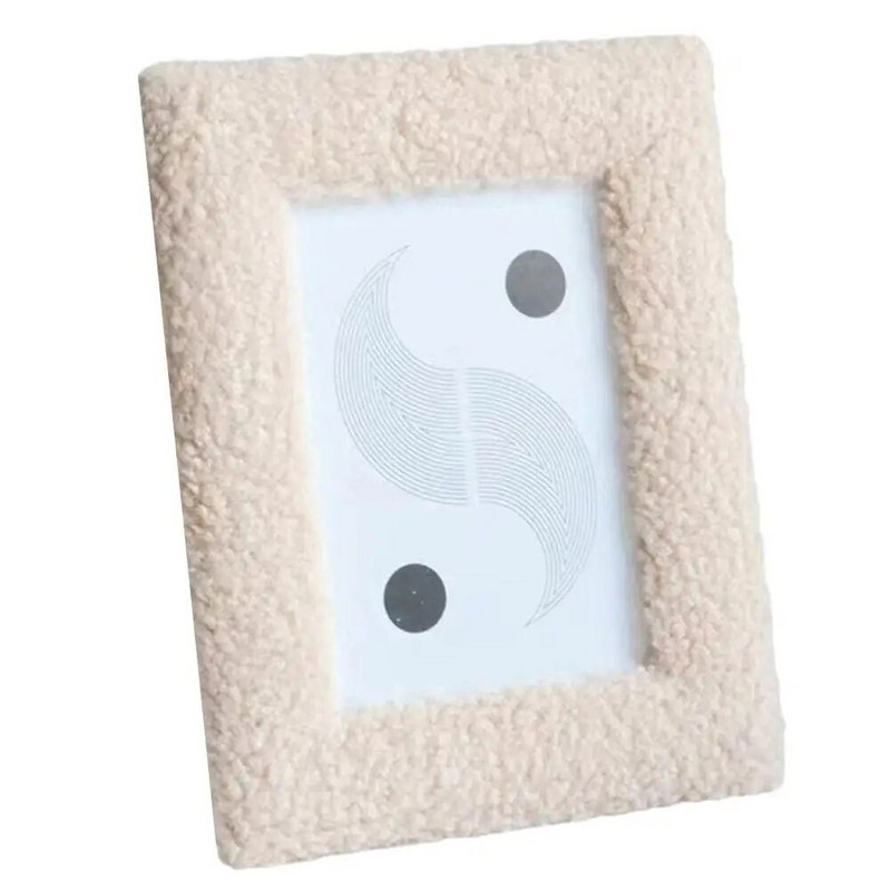 1 db 6 hüvelykes otthoni modern egyszerű, egyszínű plüss képkeret asztali, aranyos, gyönyörű dekoratív díszes képkeret