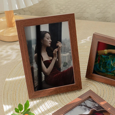 Ramă foto din lemn pentru agățat pe perete 10X15 15X20 20X25 30X40cm Suport pentru rame foto A4 pentru poze Decor foto cadou comemorativ