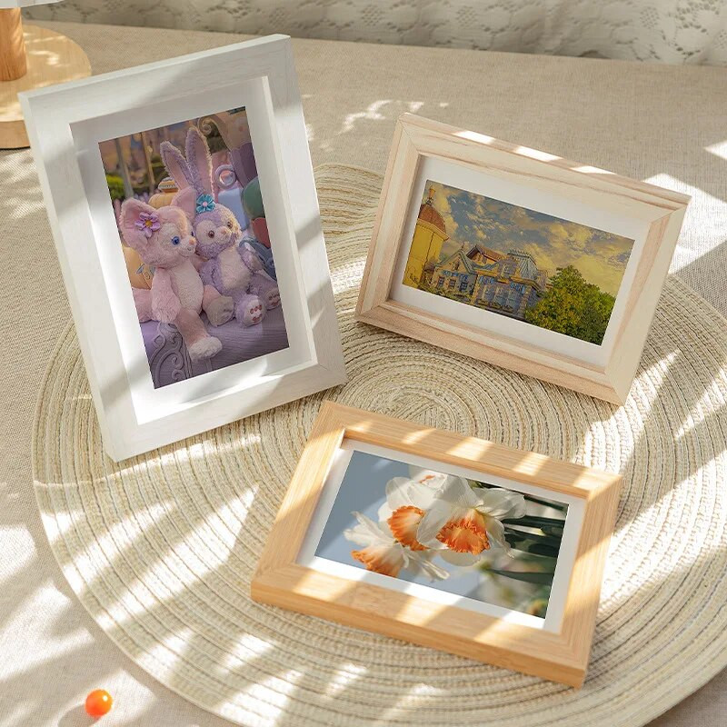 Ramă foto din lemn pentru agățat pe perete 10X15 15X20 20X25 30X40cm Suport pentru rame foto A4 pentru poze Decor foto cadou comemorativ