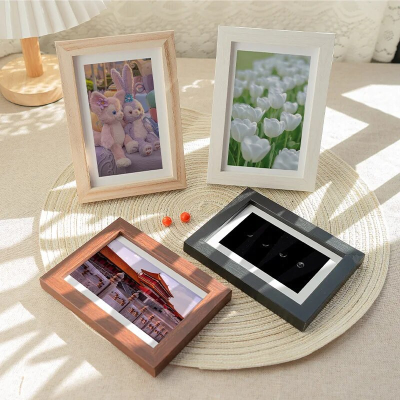 Ramă foto din lemn pentru agățat pe perete 10X15 15X20 20X25 30X40cm Suport pentru rame foto A4 pentru poze Decor foto cadou comemorativ