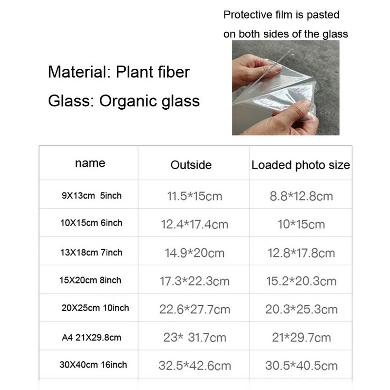 Ramă foto din lemn pentru agățat pe perete 10X15 15X20 20X25 30X40cm Suport pentru rame foto A4 pentru poze Decor foto cadou comemorativ
