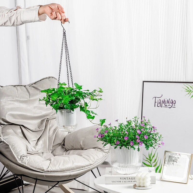 Hidroponska posuda za cvijeće Viseća vaza za kulturu tla Samozalijevajući žardinjera Zadebljana plastična posuda za cvijeće Posuda za biljke u nordijskom stilu