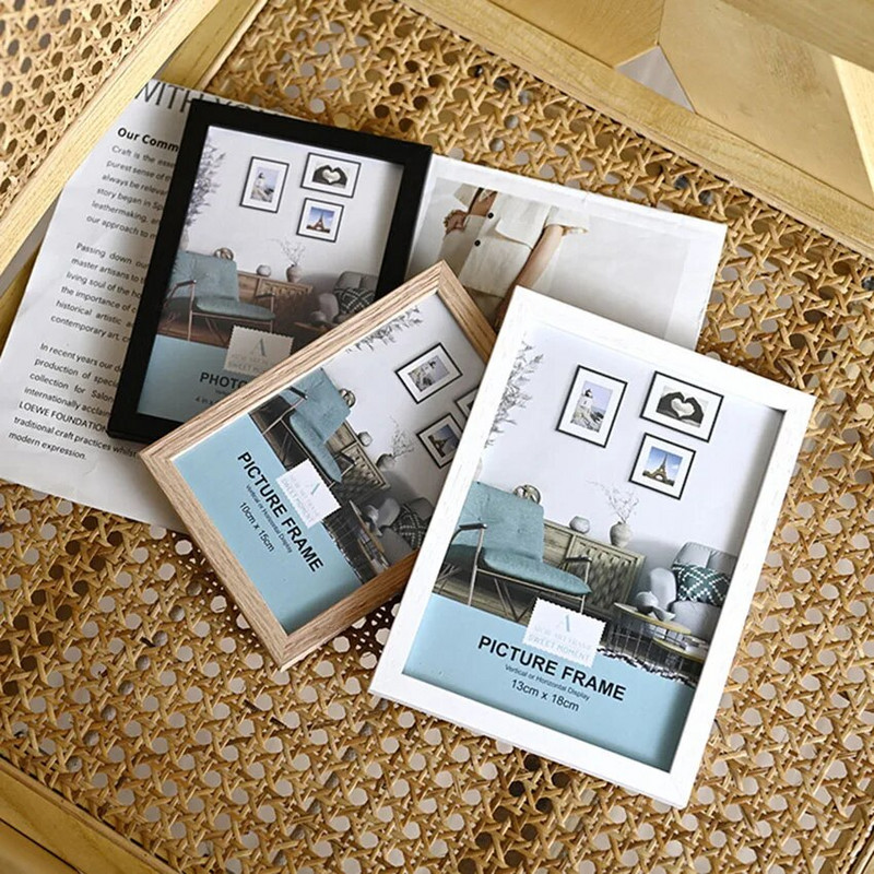 Drveni okviri za fotografije Dekoracija doma Okvir za slike Mini okviri za slike Zidna umjetnost Ukrasna stolna površina Pravokutni okvir
