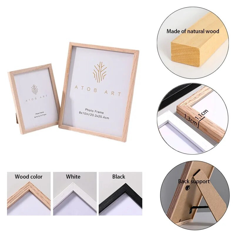 Drveni okviri za fotografije Dekoracija doma Okvir za slike Mini okviri za slike Zidna umjetnost Ukrasna stolna površina Pravokutni okvir