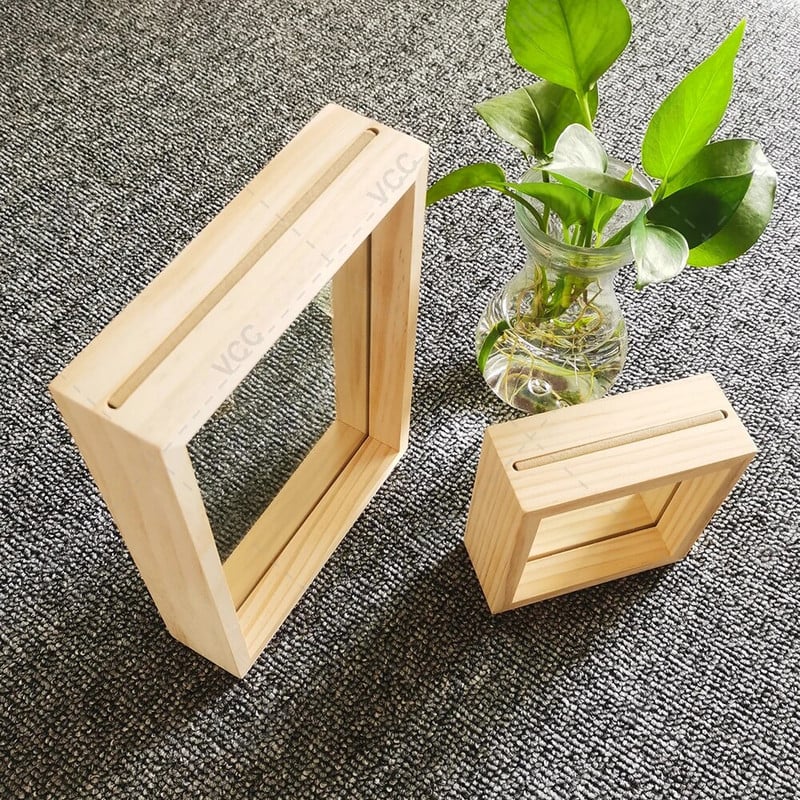 Puidust pildiraam Kodukaunistus Kunst Minipildid Raamid Pildihoidja Taimenäidiste hoidik DIY raam Pulmafotodekoor