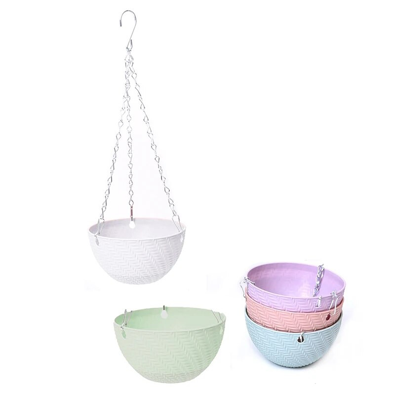 Rõdukett rippuvad istutusmasinad Lillepotikorvi imitatsioon rotangist kudumine