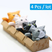 Kawaii Mini Cat Ornamentas Sodo kačiuko statula Dovana vaikams Vaikams Kūdikių kambario dekoravimas Žaislas Miniatiūrinės Figūrėlės Namų dekoras