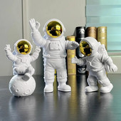 3 bucăți creative din rășină astronaut ornament Statuie Spaceman Desktop Decor Modelare Cadou pentru copii Decorare acasă