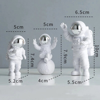 3 bucăți creative din rășină astronaut ornament Statuie Spaceman Desktop Decor Modelare Cadou pentru copii Decorare acasă