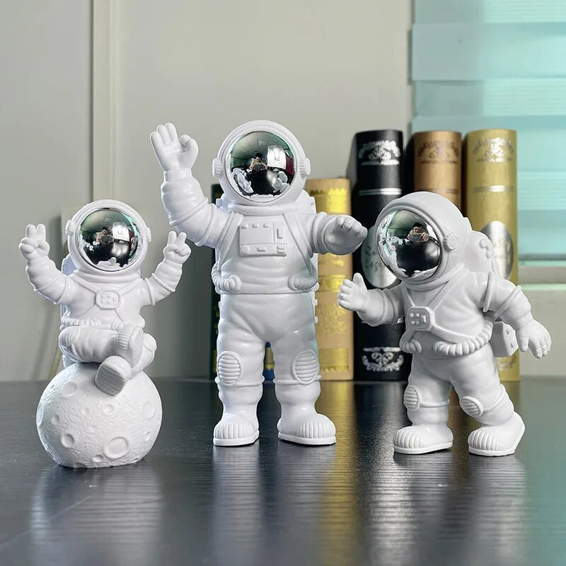 3 bucăți creative din rășină astronaut ornament Statuie Spaceman Desktop Decor Modelare Cadou pentru copii Decorare acasă