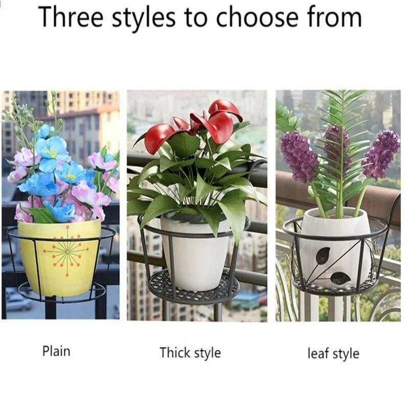 Viseći stalak za cvijeće Balkonska okrugla posuda za cvijeće Košara Željezna ograda Ograda Viseći stalak za biljke u saksiji Stalak za sadnju