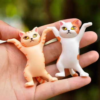 Kawaii Cats Pen Holder Funny Cat Doll Ornaments Пластмасови занаяти Поддръжка за слушалки за стая Офис Бюро Аксесоари за декорация на дома