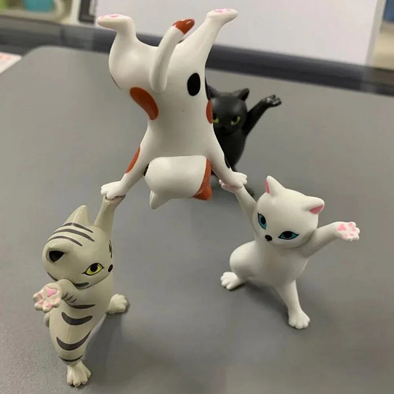 Kawaii kasside pliiatsihoidja Naljakad kassinuku kaunistused Plastikust käsitöö kõrvaklappide tugi ruumi kontorilauale Kodukaunistamise tarvikud