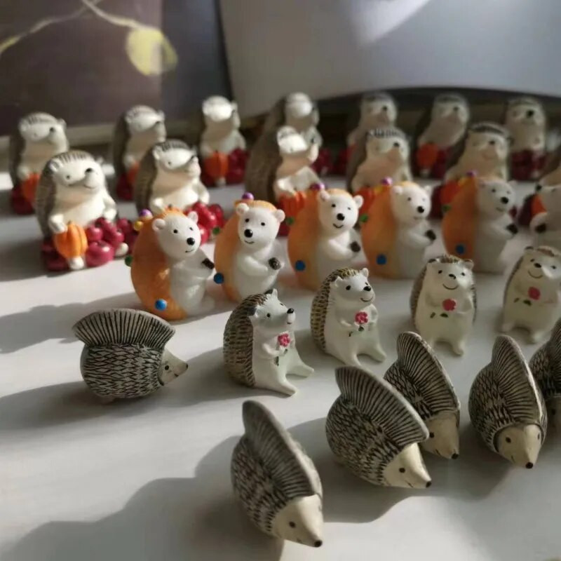 besplatna dostava 15kom/jež s gljivama/slatka životinja/vilinski vrtni patuljak/terarij od mahovine/rukotvorine/uređenje doma/potrošni materijal/figurica