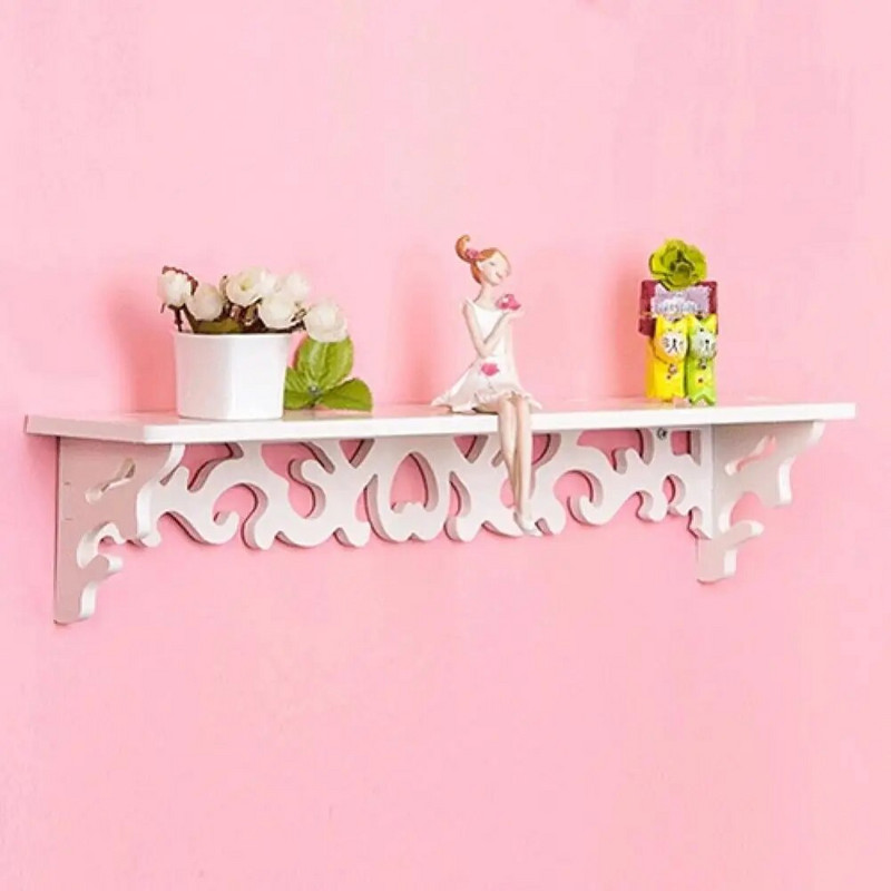 1 kom. Šuplja izrezbarena drvena polica Zidni stalak Polica Bijeli kućni organizator Ukrasne police Držač za pohranu Stalak Uređenje doma