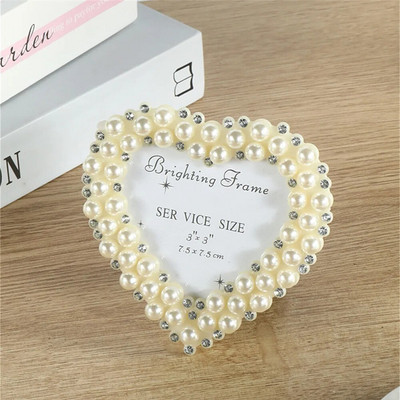 1vnt WaterDiamond Imitation Pearl nuotraukų rėmelių rinkinys Vestuvių fotokristalas Europos Šiuolaikinis išskirtinis Aukštas nuotraukų rėmelis Namų dekoravimas