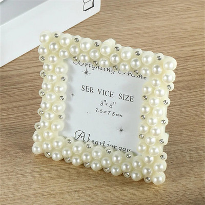 1vnt WaterDiamond Imitation Pearl nuotraukų rėmelių rinkinys Vestuvių fotokristalas Europos Šiuolaikinis išskirtinis Aukštas nuotraukų rėmelis Namų dekoravimas