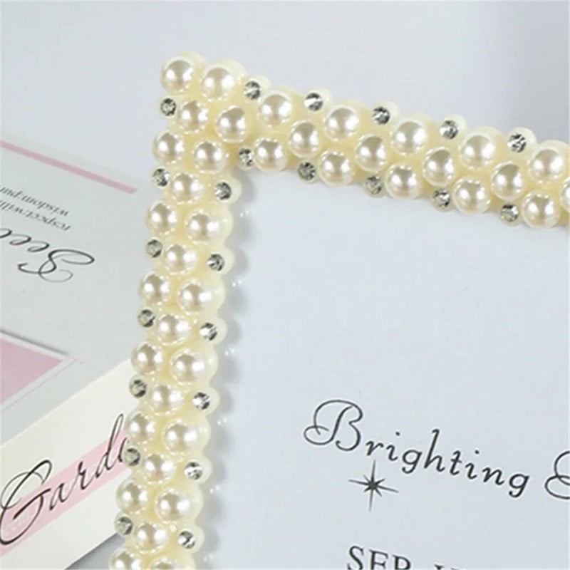 1vnt WaterDiamond Imitation Pearl nuotraukų rėmelių rinkinys Vestuvių fotokristalas Europos Šiuolaikinis išskirtinis Aukštas nuotraukų rėmelis Namų dekoravimas