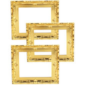 Lėlių namelio baldai, mediniai 3 vnt. auksiniai dervos paveikslų rėmeliai miniatiūriniai nuotraukų rėmelių papuošalai