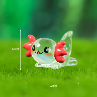 8-15 KOM. Svjetleće minijature Axolotla Ambystoma Mexicanum Sjaj noću Mahovina Mikropejzažna dekoracija Slatke životinje Akvarij DIY