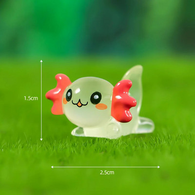 8-15 KOM. Svjetleće minijature Axolotla Ambystoma Mexicanum Sjaj noću Mahovina Mikropejzažna dekoracija Slatke životinje Akvarij DIY