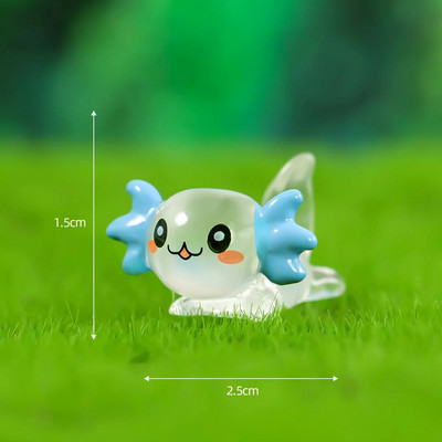 8-15 KOM. Svjetleće minijature Axolotla Ambystoma Mexicanum Sjaj noću Mahovina Mikropejzažna dekoracija Slatke životinje Akvarij DIY