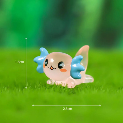 8-15 KOM. Svjetleće minijature Axolotla Ambystoma Mexicanum Sjaj noću Mahovina Mikropejzažna dekoracija Slatke životinje Akvarij DIY