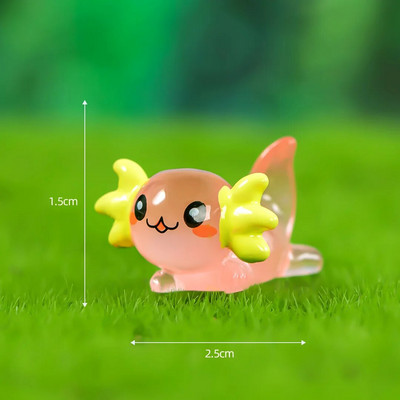 8-15 KOM. Svjetleće minijature Axolotla Ambystoma Mexicanum Sjaj noću Mahovina Mikropejzažna dekoracija Slatke životinje Akvarij DIY