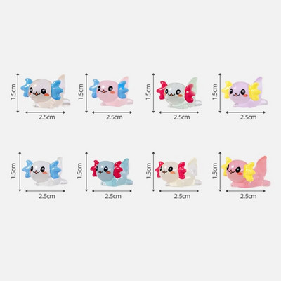 8-15 KOM. Svjetleće minijature Axolotla Ambystoma Mexicanum Sjaj noću Mahovina Mikropejzažna dekoracija Slatke životinje Akvarij DIY