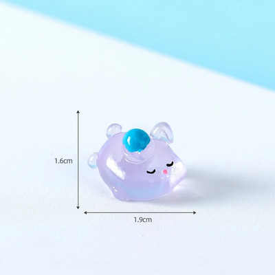 6 TK Helendavad Rabbits Resin Fairy Garden Aksessuaarid Öösel helendavad Miniatuurid Küüliku Lauakaunistus Kawaii Kodukaunistus DIY