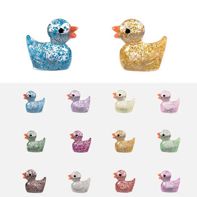 50 gab Mini Ducks Sequin Miniatūras pīles sveķu rakstāmgalda dekors jaukas figūriņas Pasaku dārza aksesuāri Mājas dekors DIY leļļu māja